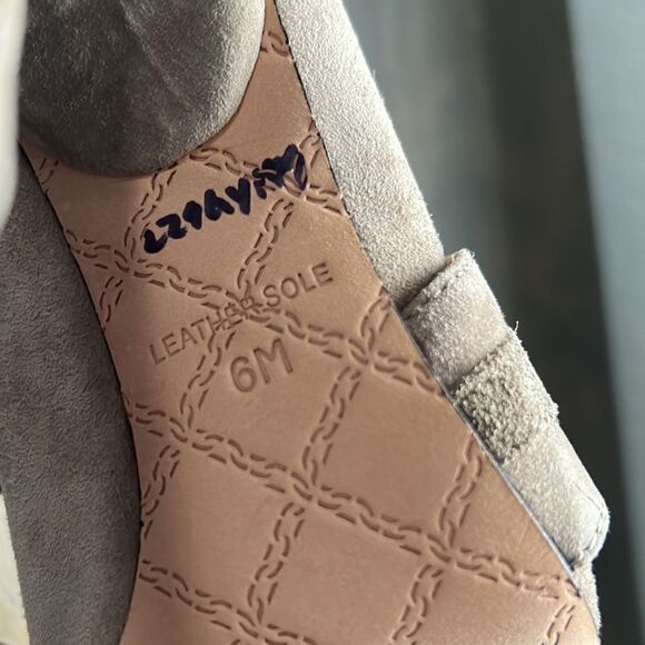 LAMB Tan Suede Strapped Open Toe Spike Heel Sz-6M - Picture 16 of 16